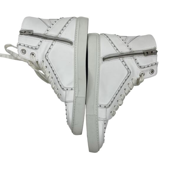 Zadig & Voltaire High Flash Studded Leather High Top Sneaker White Size 40 - Picture 7 of 13